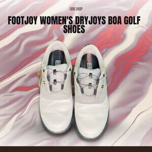 FootJoy Womens DryJoys BOA Golf Shoes White/Gray Size 8 Spiked Sole Lightweight